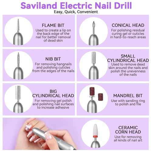 Professional Acrylic Nail Set with Drill, Polish & Portable UV Lamp - 12 Pcs - Picture 8 of 11