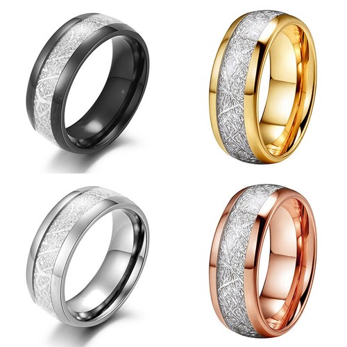 Bague Couple Acier Inoxydable Avec Zircon - Taille 57 (18.1mm) - Modèle RS56 - Neuf