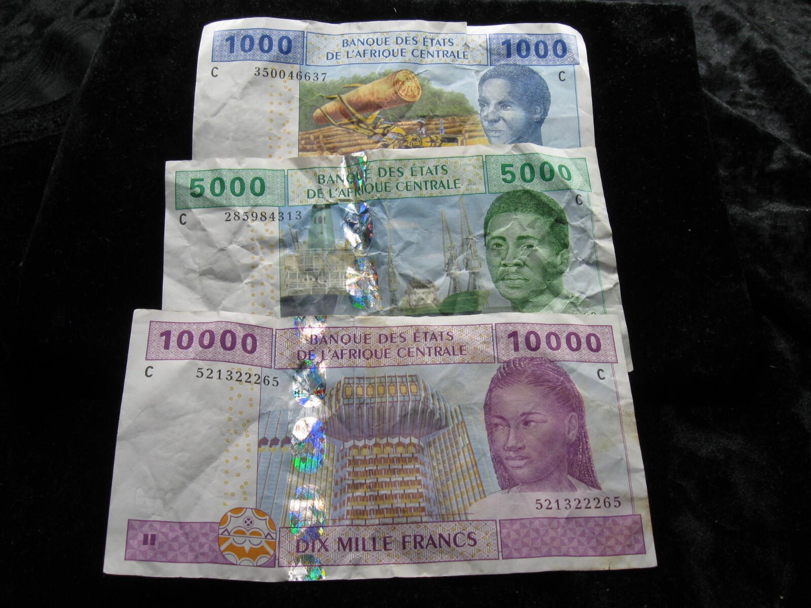 old world currency note lot CENTRAL AFRICA STATES 16000 francs 2002 (108)