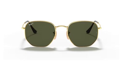Ray-Ban Hexagonal Polished Gold Frame /G-15 Green Polarized  display picture 2