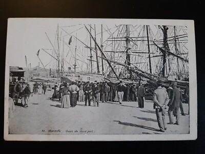 Alte Postkarte Marseille Quai Du Vieux-Port