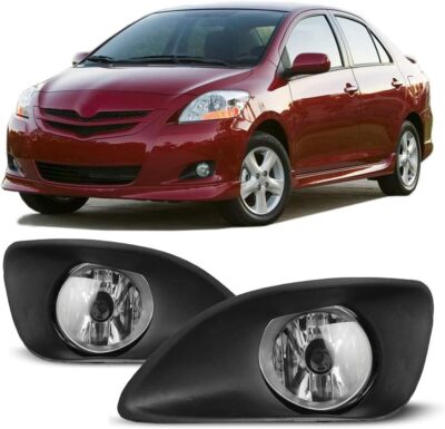 For 2007-2012 Toyota Yaris Sedan Fog Lights w/Switch Wiring Kit Replace L+R Side