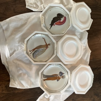 House of Erte Set Of 3 Art Deco Limited Edition Women Plates Franklin Mint 