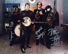 JAZZ FUSION BAND Bela Fleck and the Flecktones autographs, oversize photo signed