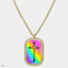 Stunning Colorful Jesus Christ Crucifix Cross Fashion Pendant Necklace Chain Gra