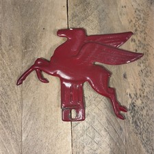 1930s Mobil Oil Flying Pegasus Metal License Plate Topper Hbl 1930s Mobil Oil Flying Pegasus Metal License Plate Topper Hbl