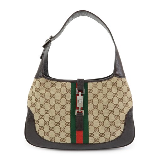 GUCCI Sherry Jackie GG Canvas Leather Shoulder Bag Hand Bag 00963 Auth Used F/S