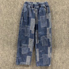 Graphic Patchwork Denim Kids Jeans Pants Light  Dark Wash US Size 14/16