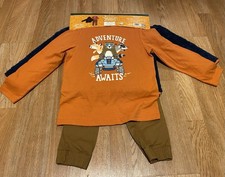 NWT Boys MEMBERS MARK 3 Piece Cozy Jacket Set Blue/Orange Size: 5T