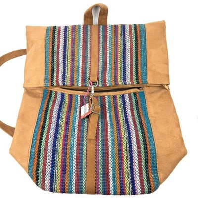 Peruvian Bags Backpack Boho Artisan Leather Suede XL Ethnic Hippie Global New