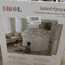 SMOL Air Fort Inflatable Mushroom Tent Kids Play Fort Beige NEW