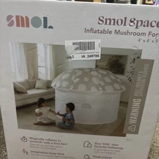 SMOL Air Fort Inflatable Mushroom Tent Kids Play Fort Beige NEW