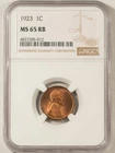 1923 LINCOLN CENT - NGC MS-65 RB