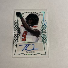 2021 Leaf Trinity Portraits Green Spectrum /25 TJ Vasher #TPA-TJV Rookie Auto RC