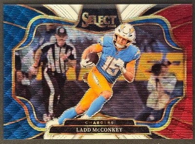 Ladd McConkey 2025 Panini Select #403 Field Level Tri-Color Prizm /99 Chargers