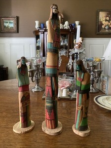 Native American Hopi Kachina Dolls Blue Corn Cloud Woman Indian Artist Signed
