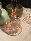 Fenton Art Glass, Hand Painted Pink Burmese Miniature Bell, 4.5”