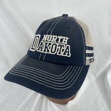 Vintage North Dakota 1889 Trucker Mesh Snapback Hat Baseball Cap Embroidered