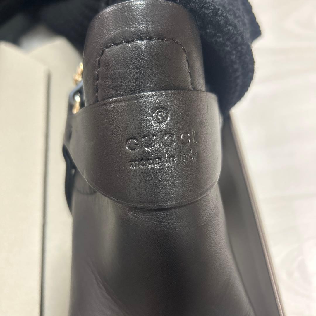 GUCCI Boots Heel Leather/knit Black EU37.5/US7.5 116449c thumbnail 9