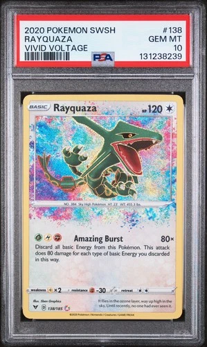 🔥 PSA 10 GEM MINT Rayquaza #138– Amazing Rare – Vivid Voltage 🔥