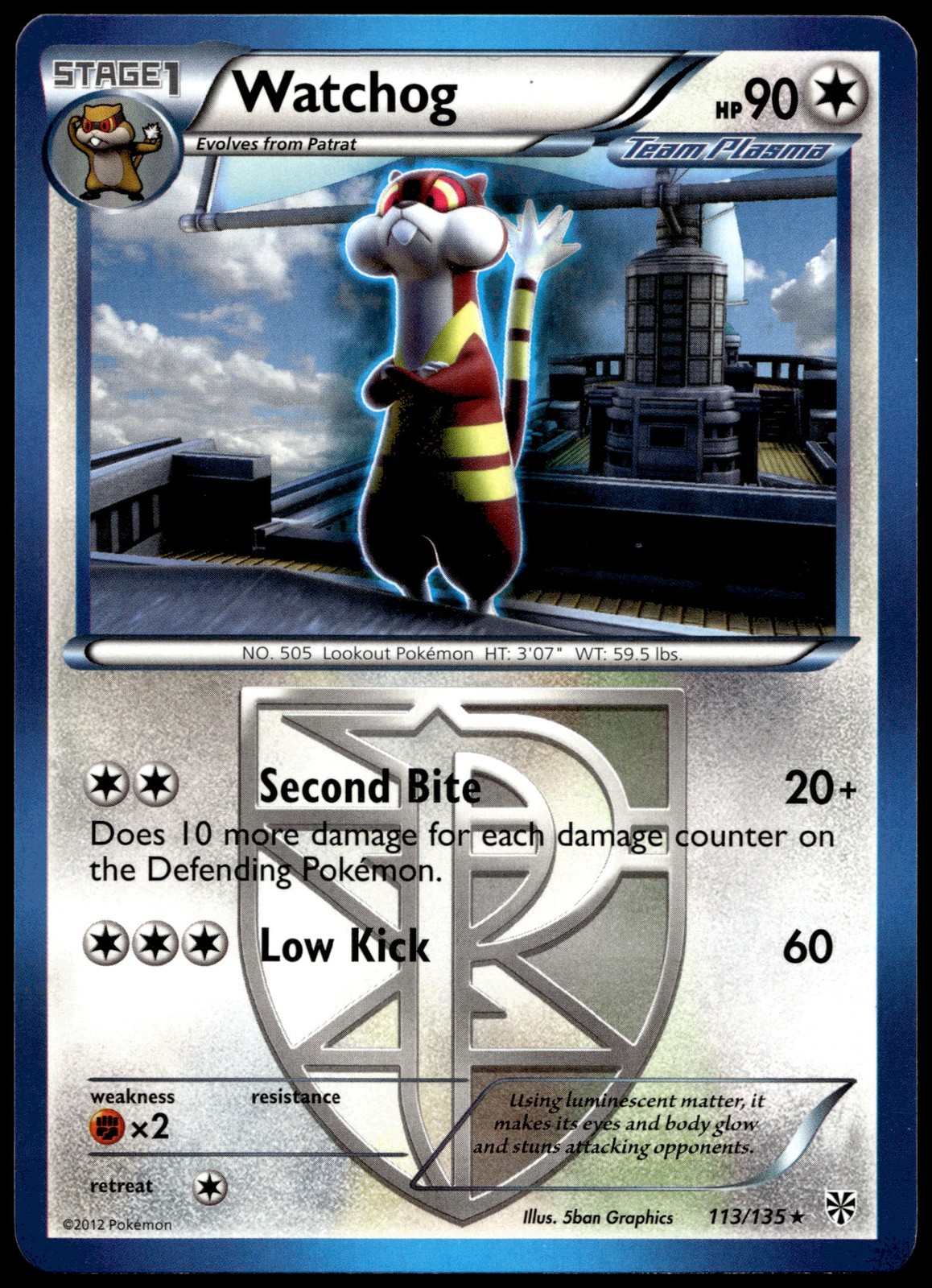 Watchog (Team Plasma) (113) Rare Plasma Storm 113/135 LP