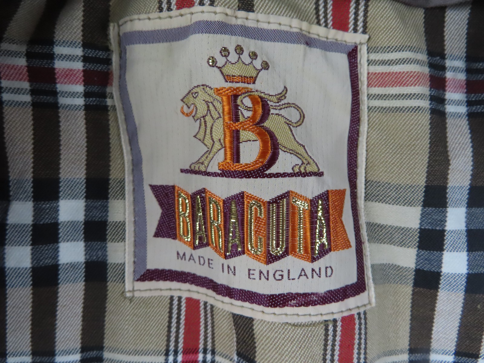 Vintage Baracuta Jacket Mens Chest 48" Khaki Flannel Lined Diolan Trench Coat