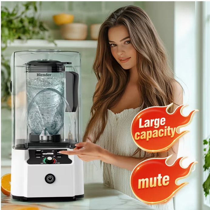 WantJoin Quiet Blender with Soundproof Cover &ndash; 2.5 HP Copp