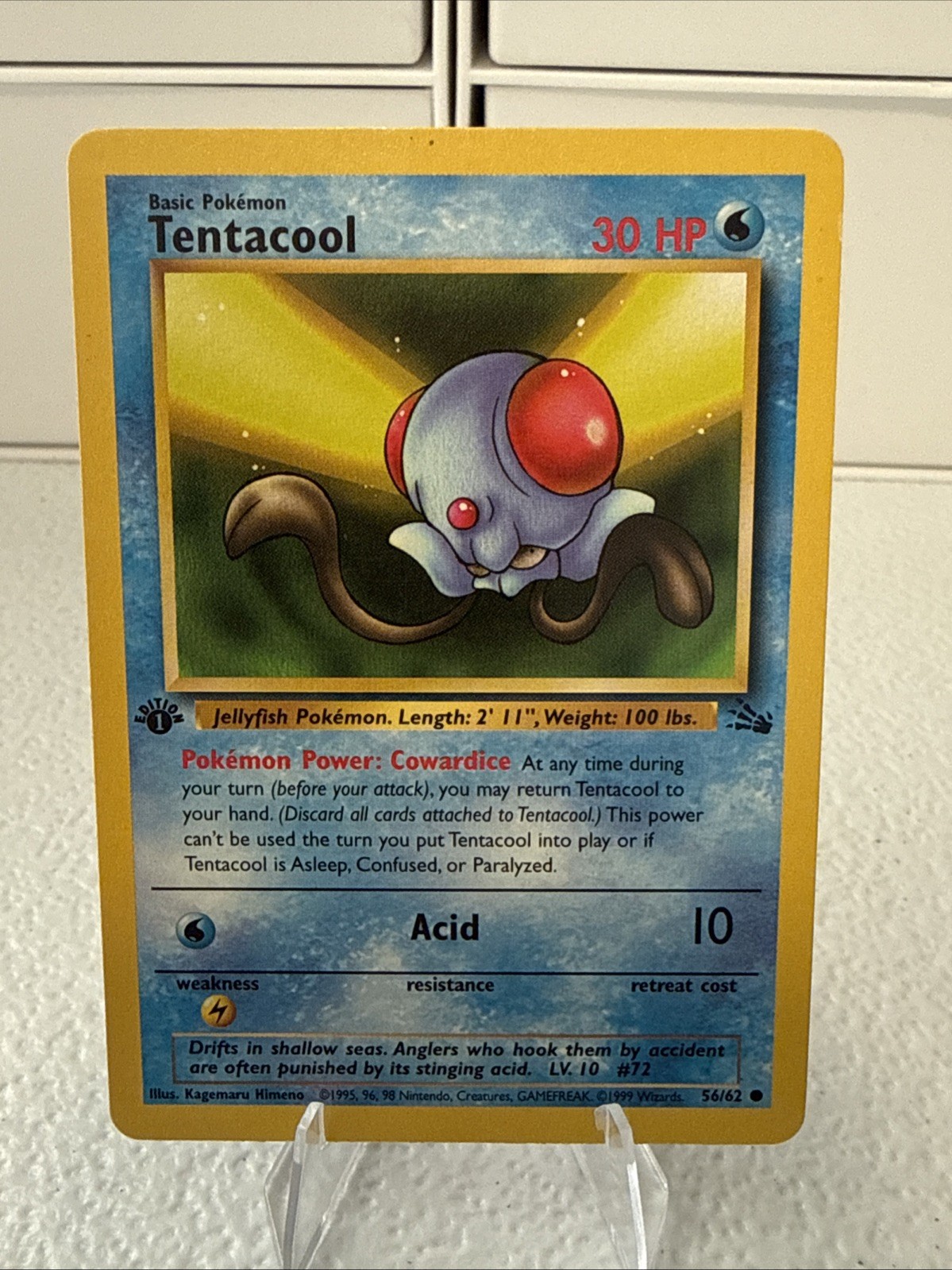Tentacool 56/62 Fossil Regular 1st Edition
