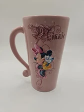  Coffee Mug DISNEY STORE 3D MINNIE MOUSE Pink 20 oz Latte 6.5" Tall~double Sided