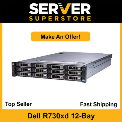 Dell PowerEdge R730XD Server 2x E5-2680 V3 = 24 Cores H730 128GB RAM 2x 3TB SAS
