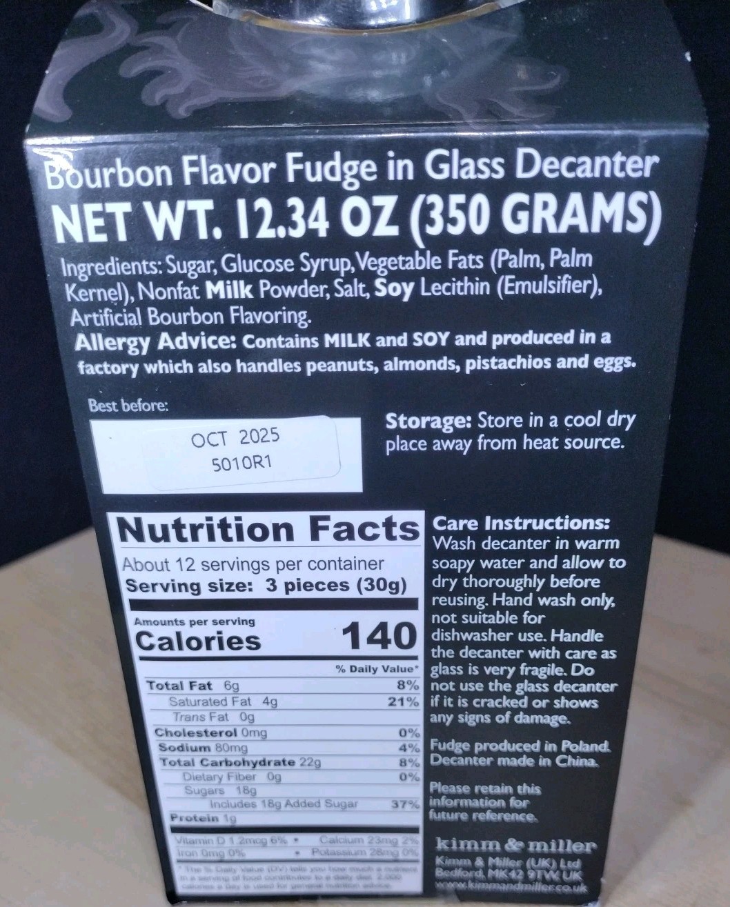 Bourbon Flavor Fudge Glass Decanter  Limited Edition Exp Apr 25 The Godfather