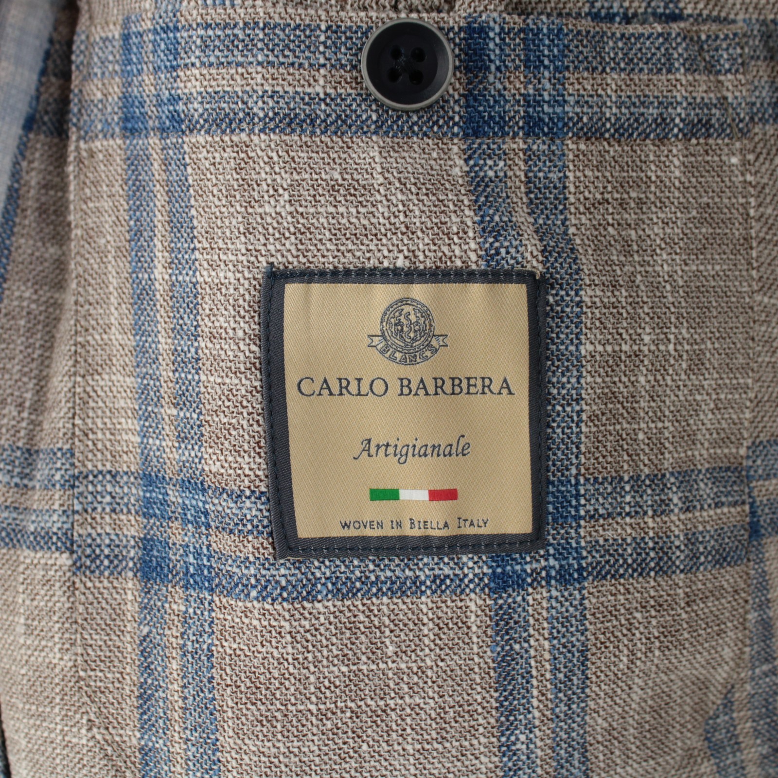 Johnnie-O NWT Wool Blend Sport Coat Size 42R US Nowell In Tan w/ Blue Plaid