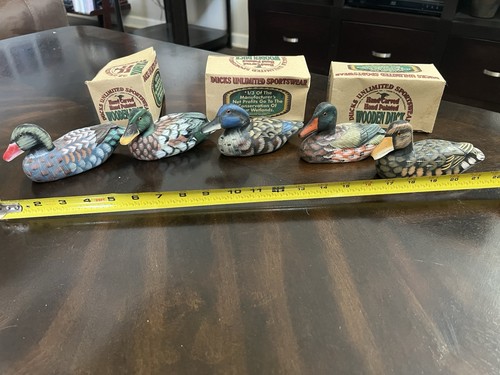 Ducks Unlimited Five 6-Inch Hand Carved Hand Painted Ducks