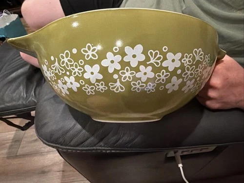 Vintage Pyrex Cinderella Mixing Bowl Spring Blossom Crazy Daisy 444 4 Quart