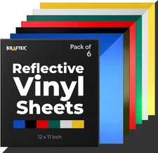 Reflective Vinyl Permanent Adhesive for Cricut Oracle 651 (6Pk, 12 X 11 Inch) Wh