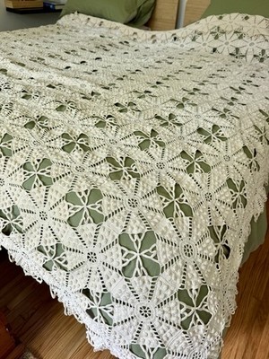 Vintage Hand-crocheted Bedspread