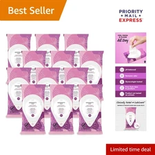 Natural Island Splash Feminine Wipes - Gentle Odor Removal, 12 Packs of 32 Wipes
