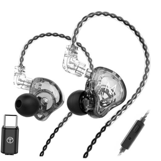 TRN MT1 in Ear Monitor Earbuds, TRN MT1 in-Ear Earbud Type-C with Mic Grey