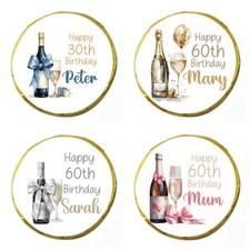 Personalised Milk Chocolate Neapolitan Champagne Bottle Birthday Anniversary