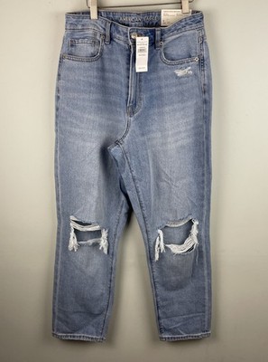 NWT American Eagle MOM Jeans Womens distressed Sz 8 Short Comfort Waist  