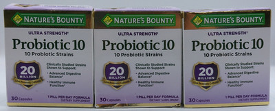3Pk- Nature's Bounty Probiotic 10, 90 Total Capsules, Exp. 8/26+