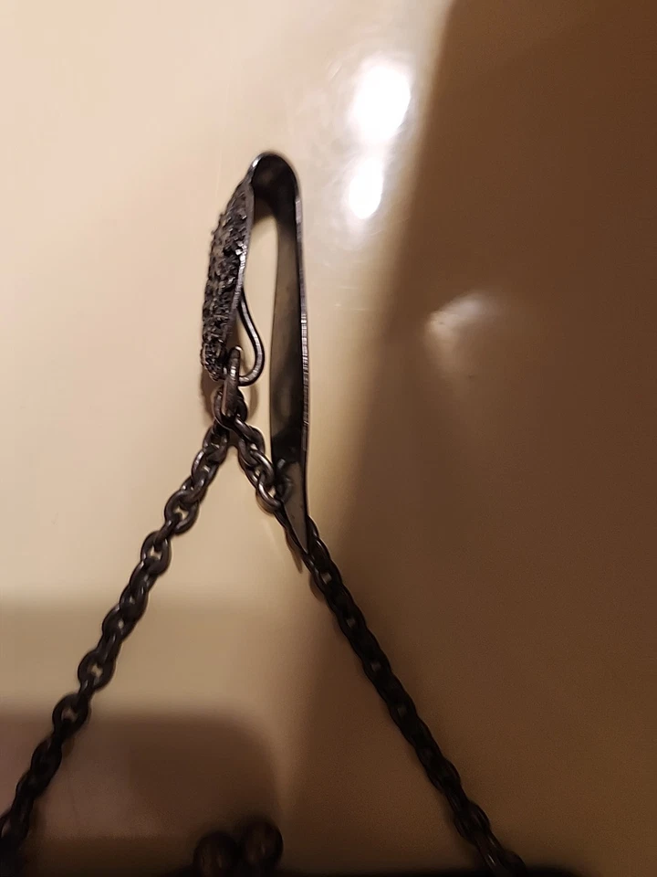 Antique 1920s Black Beaded Purse Velvet Panel Art Deco Evening Bag Kiss Lock - Image 3 of 4