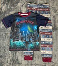Harry Potter Hogwarts Pajamas 2 Piece Boys Size 8 Red Blue
