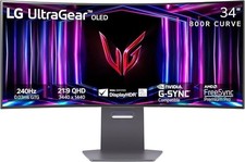 LG UltraGear OLED GX9 34" 240Hz 21:9 QHD Curved Gaming Monitor G-SYNC FreeSync