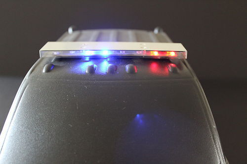 RC 1/10 Scale Police LED Light Bar Metal Red and Blue with Amber  - Zdjęcie 1 z 3