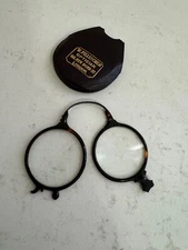 Antique Foldable Spectacles / Lorgnette w/ Case Marked M. Pillischer London