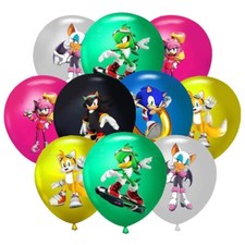 Sonic the Hedgehog Balloon Sonic Video Game Birthday Party Decoration 12" 12pcs
