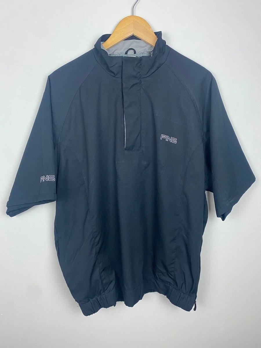PING Black Jacket Mens Size M Short Sleeves Half Zip Pullover Outdoor Golf