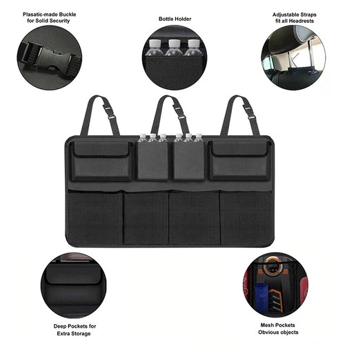 Car Trunk Organizer Backseat Hanging Car Organizer Large Capacity Storage Bag - Picture 3 of 8