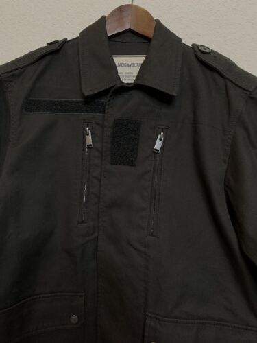 Zadig & Voltaire Herren Kido Militär Jacke Designer schwarz Knopf Gr XS $ 448 neu mit Etikett - Bild 2 von 10